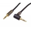 HQ stíněný kabel stereo Jack 3.5mm - Jack 3.5mm zahnutý 90° 1,5m