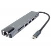 USB-C na HDMI + USB3.0 + USB2.0 + PD + SD/TF + RJ45 adaptér