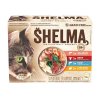 SHELMA Cat kuřecí, hovězí, losos a treska, kapsička 12x 85 g (12 pack)