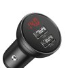 Baseus duální USB adaptér do automobilu s displejem 4,8A 24W, šedá