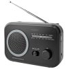 NEDIS přenosné rádio/ AM/ FM/ napájení z baterie/ síťové napájení/ analogové/ 1.8 W/ výstup pro sluchátka/ černo-šedé