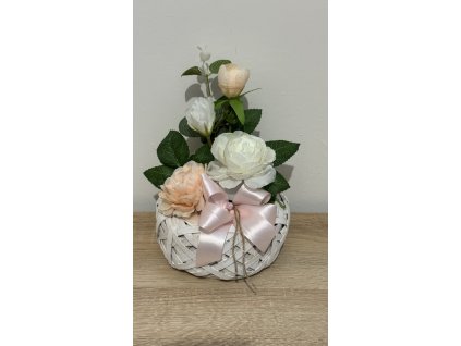 Bazsarózsás asztali dísz kaspóban