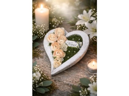 Kegyeleti dísz, Kő szívben