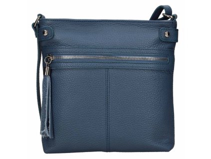 damska kozena crossbody kabelka italia laura modra