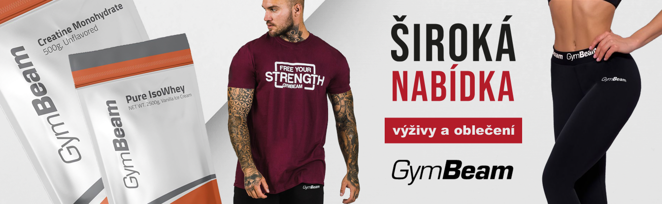 Gymbeam oblečení + doplňky výživy