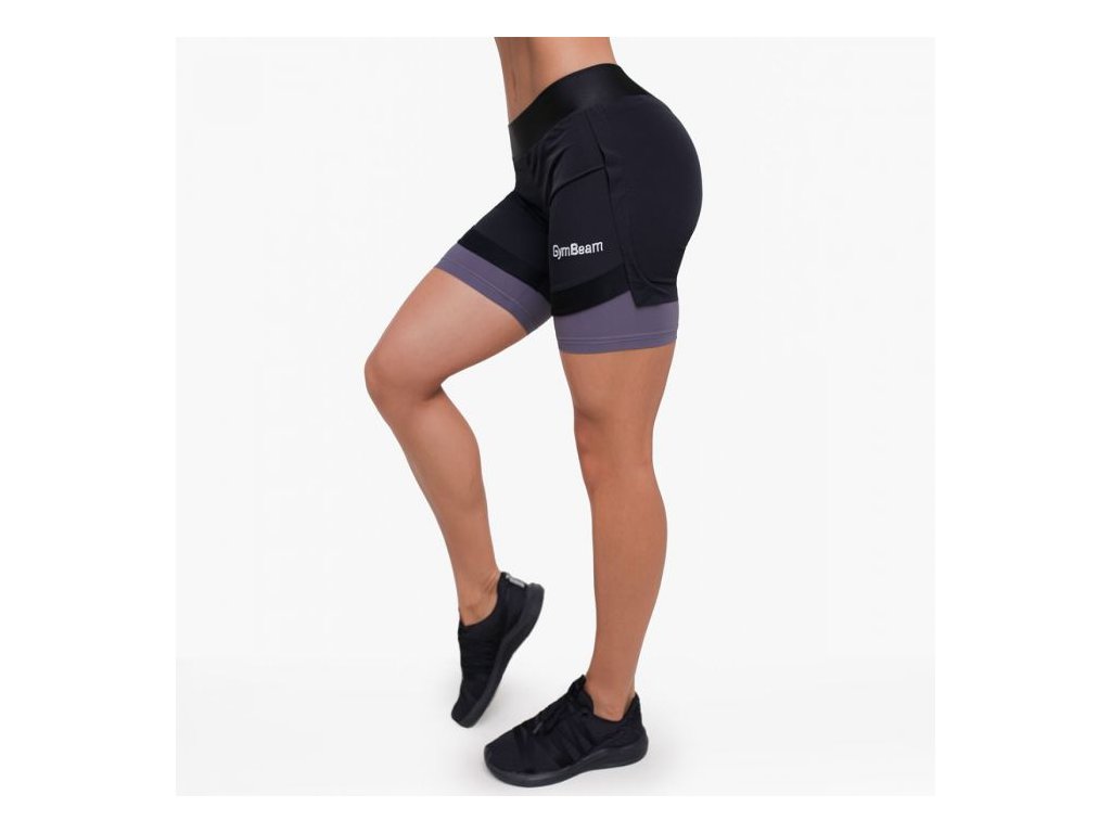 Dámské Šortky 2in1 Black Grey - GymBeam (Velikost XS, Barva multicolor)