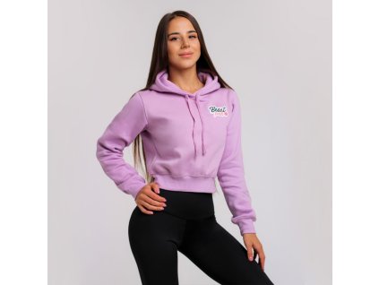 Dámská mikina Crop Lila - BeastPink (Barva Lila, Velikost L)