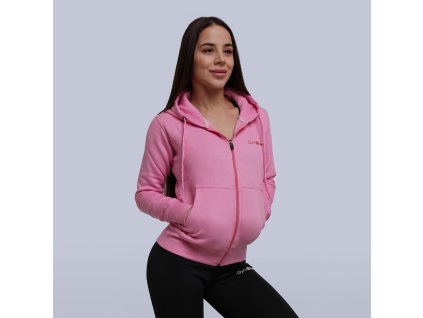 Dámská mikina Zipper Hoodie Baby Pink - GymBeam