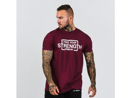 Tričko Free Your Strength Maroon White - GymBeam