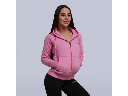 Dámská mikina Zipper Hoodie Baby Pink - GymBeam