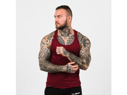 Tílko Stringer Tank Top Burgundy - GymBeam (Velikost S, Barva červená)