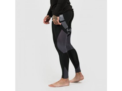 Pánské legíny Flex Tights Black Grey - GymBeam (Velikost M, Barva černá)