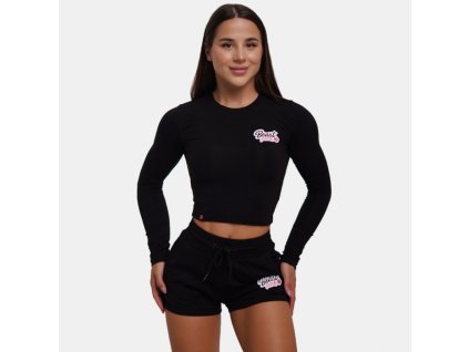 Tričko Long Sleeve Croptop Black - BeastPink