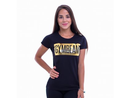 Dámské tričko Box Logo Black Gold - GymBeam