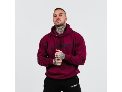 Mikina PRO Hoodie Burgundy - GymBeam (Velikost S, Barva červená)