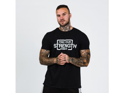 Tričko Free Your Strength Black White - GymBeam