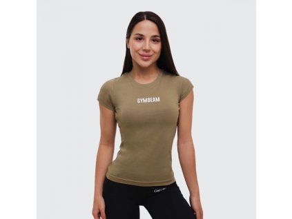 Dámské tričko FIT Olive - GymBeam (Velikost XS, Barva zelená)