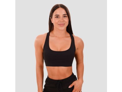 Sportovní podprsenka Mesh Panel black - GymBeam (Velikost M, Barva černá)
