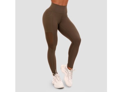 Dámské legíny Mesh Panel olive - GymBeam