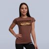 Dámské tričko Box Logo Brown Bronze - GymBeam