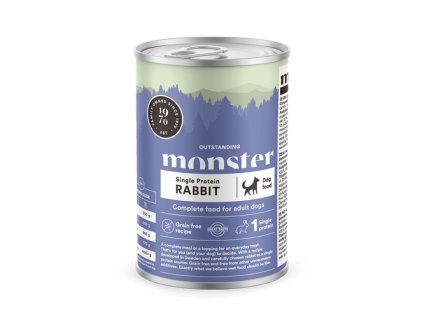 64107246afd32acb4c207e6d NEW Monster dog wet canned food single protein rabbit 400 g p 500