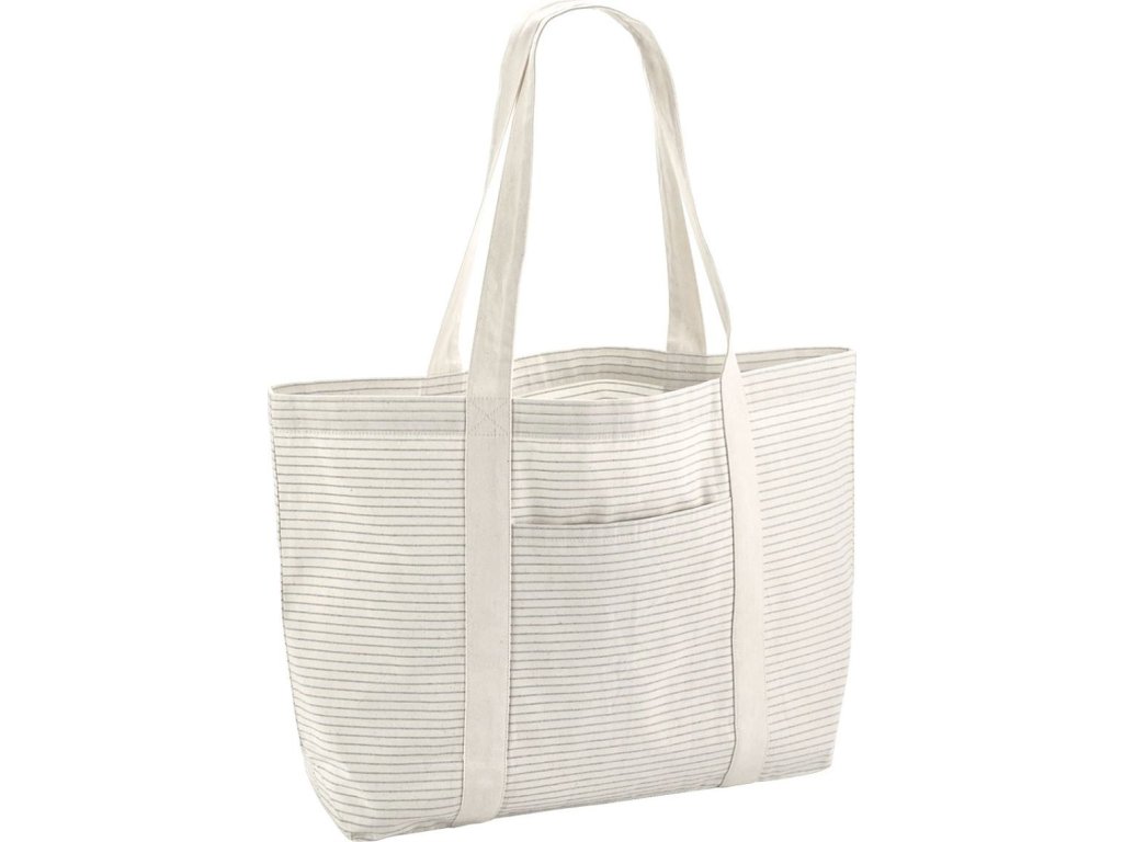 Nákupní taška pruhovaná z bio bavlny (Velikost onesize, Barva grey stripe)