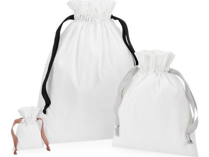 Bavlněný pytel s dárkovou stuhou (Velikost S, Barva soft white/black)