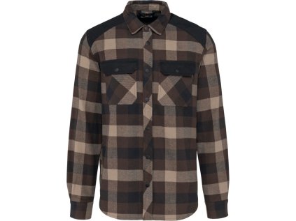 Pracovní kostkovaná košile (Velikost S, Barva chocolate/dark beige/black)
