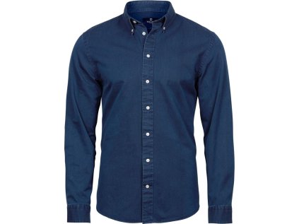 Denim keprová košile s dlouhým rukávem (Velikost S, Barva indigo blue)