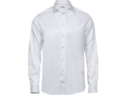 Luxusní keprová košile s dlouhým rukávem (Barva white, Velikost S)