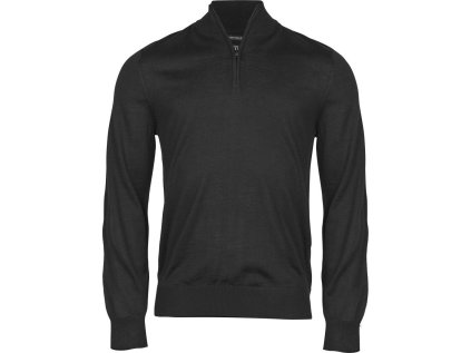Pánský svetr s 1/4 zipem (Barva black, Velikost S)