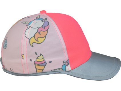 Dětská 5 panelová kšiltovka "Action"  CAPACT (Velikost onesize, Barva neon pink/unicorn)