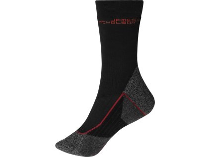 Teplé pracovní ponožky  JN 213 (Barva black/red, Velikost 35-38)