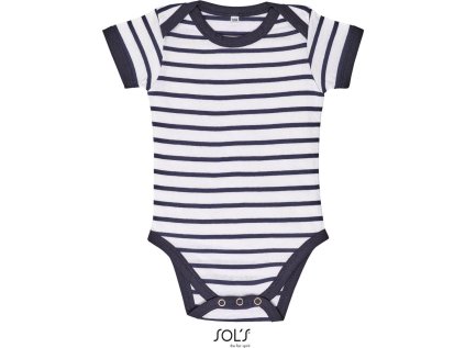 Dětské pruhované body  Miles Baby (Barva white/red, Velikost 3-6)