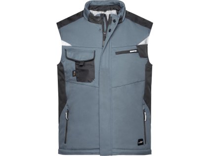 Pracovní zimní softshellová vesta - Strong  JN 825 (Barva black/black, Velikost XS)