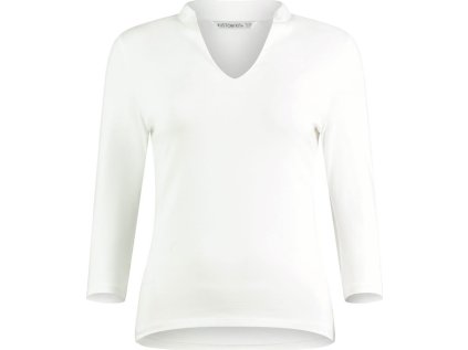 Top s mandarin límečkem a 3/4 rukávem  KK 785 (Barva white, Velikost 8/10)