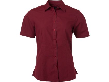 Popelínová halenka s krátkým rukávem  JN 679 (Barva white, Velikost XS)