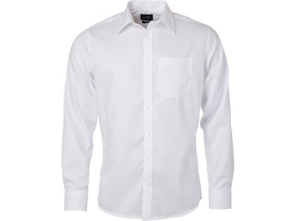 Mikro keprová košile s dlouhým rukávem  JN 682 (Barva white, Velikost S)