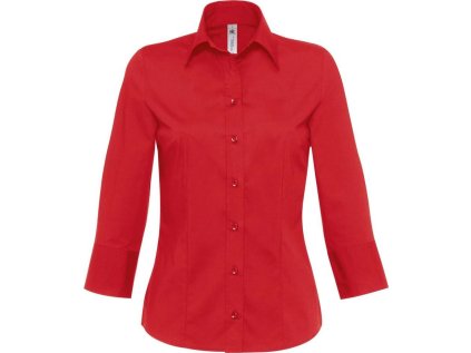 Popelínová elastická halenka s 3/4 rukávem  Milano /women (Barva white, Velikost XS)