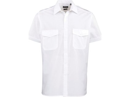 Pilotní košile s krátkým rukávem  PR 212 (Barva white, Velikost 37.)