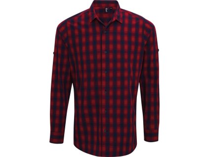 Popelínová košile s dlouhým rukávem "Mulligan"  PR 250 (Velikost S, Barva red/navy)