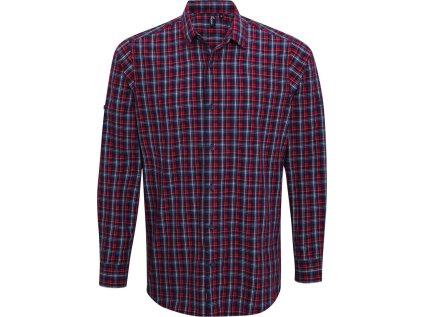 Popelínová košile s dlouhým rukávem "Sidehill"  PR 256 (Velikost S, Barva navy/red)