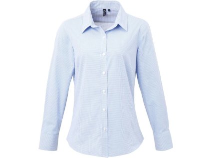 Popelínová kostkovaná halenka s dlouhým rukávem  PR 320 (Velikost XS, Barva red/white)