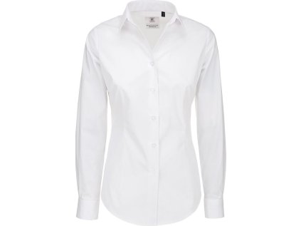 Popelínová elastická halenka s dlouhým rukávem  Black Tie LSL /women (Barva white, Velikost XS)