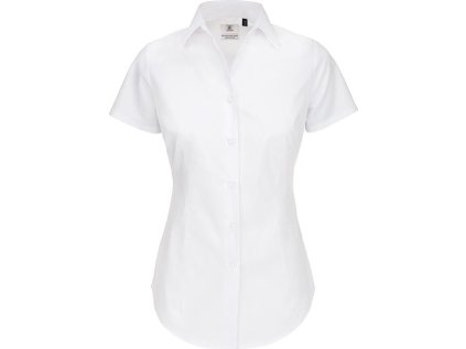 Popelínová elastická halenka s krátkým rukávem  Black Tie SSL /women (Barva white, Velikost XS)