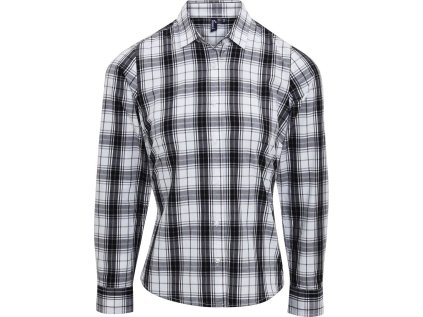 Popelínová halenka s dlouhým rukávem "Ginmill"  PR 354 (Barva black/white, Velikost XS)