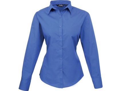 Popelínová halenka s dlouhým rukávem  PR 300 (Barva white, Velikost 6_2XS)