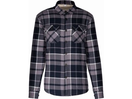 Flanelová košile s sherpa fleecovou podšívkou  K 579 (Velikost S, Barva red/navy)