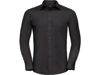 Popelínová košile s dlouhým rukávem  924M (Barva white, Velikost S)