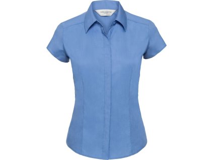 Popelínová halenka s krátkým rukávem  925F (Barva black, Velikost XS)